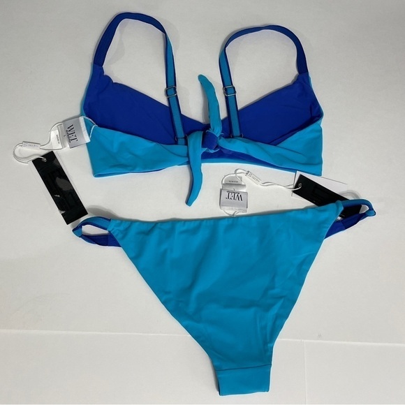 WET Bikini Two-Tone Reversible Blue Two-Piece Swim Suit Large - Picture 2 of 11